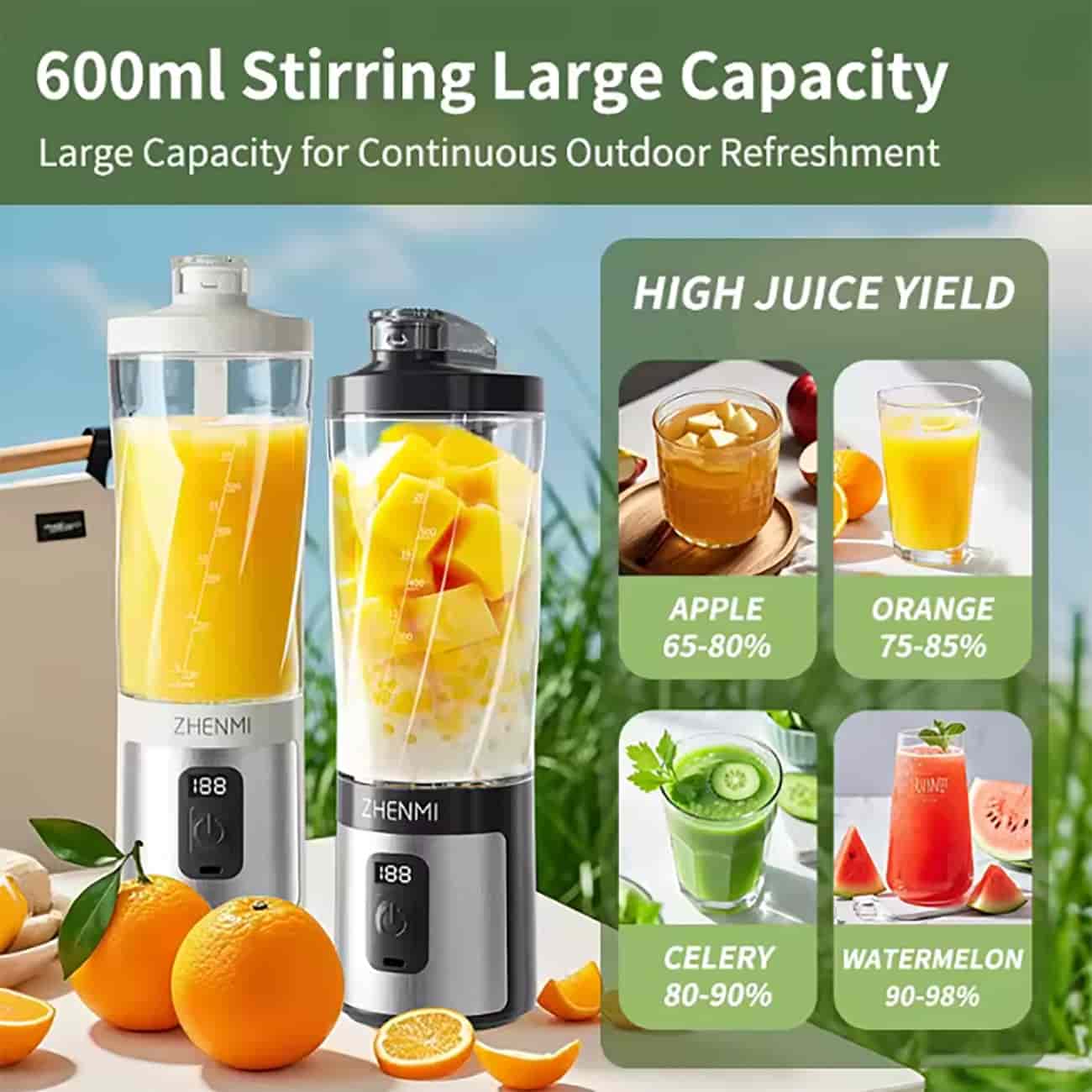 ZHENMI ZMGZ-J17 Portable Juicer with 500ml Large Capacity For Home Use