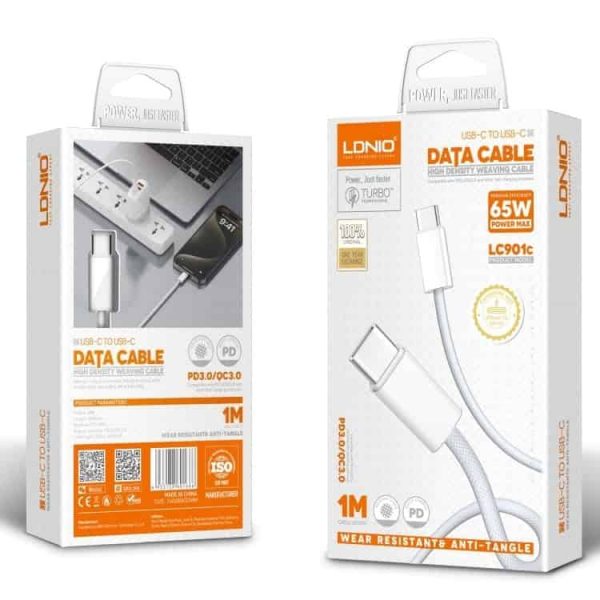 Ldnio LC901c/LC902c 65W USB-C to USB-C Fast Charging Data Cable
