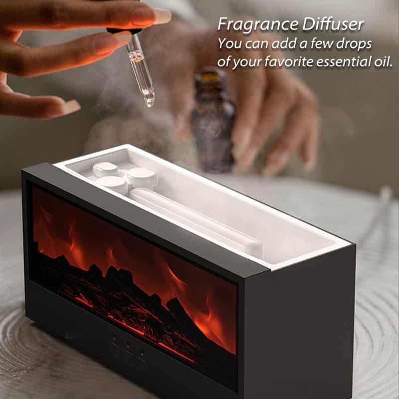 Fireplace A28 Diffuser Home Flame Humidifier Diffuser Essential Oils Air Diffuser with Remote Control