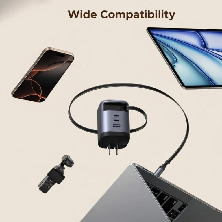 UGREEN X606 Nexode 100W GaN Charger with Retractable Cable