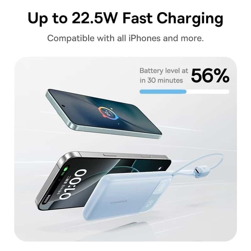 Baseus FC11 20000mAh 22.5W Dual-Cable Power Bank With Digital Display