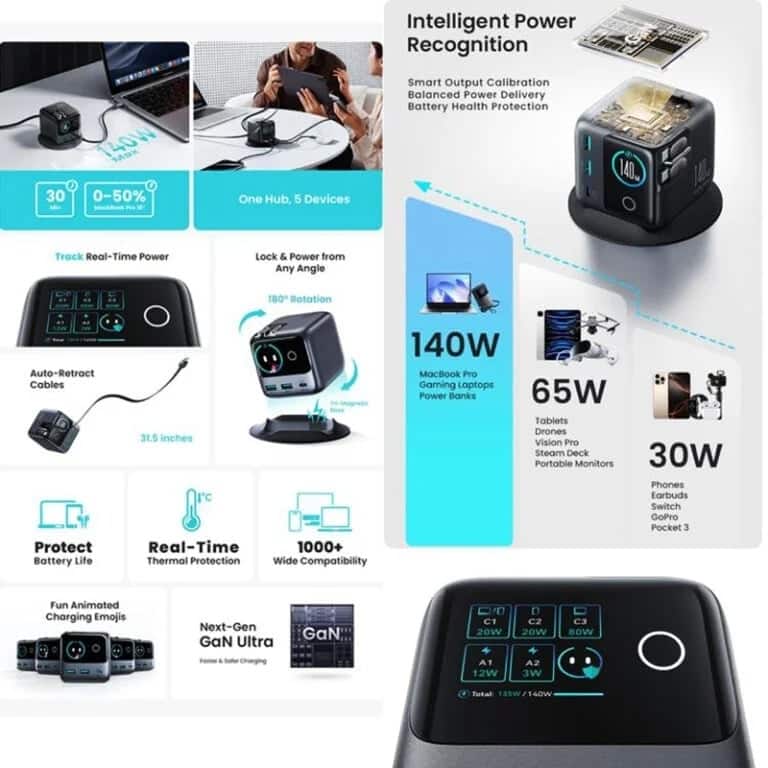 JOYROOM PODIX 140W 5-Port Desktop GaN Charger