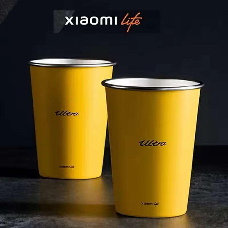Xiaomi Life Ultra Yellow 304 Stainless Steel Drinking Cup 350ML - 2 Pcs Set