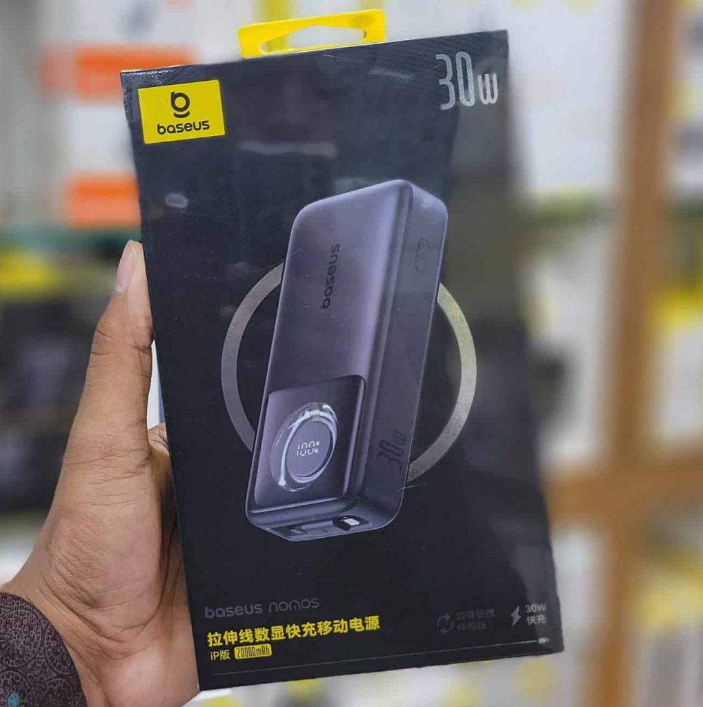 Baseus NOMOS 30W 74Wh 20000mAh Digital Display Power Bank with Built-in iP Retractable Cable