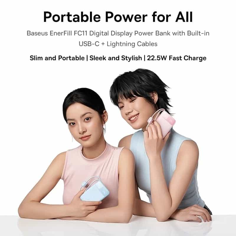 Baseus FC11 20000mAh 22.5W Dual-Cable Power Bank With Digital Display