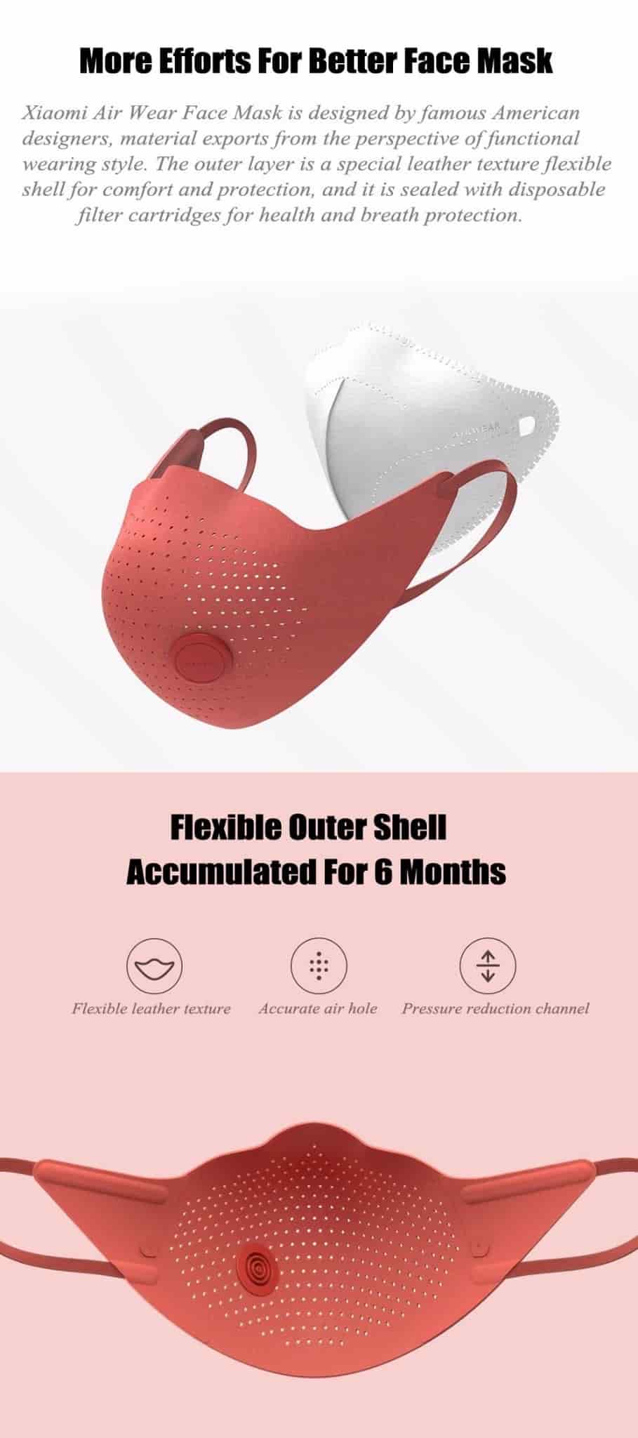 Xiaomi Mijia AirPOP Air Wear PM0.3/PM2.5 Anti-Smog Face Mask with 2 Filters