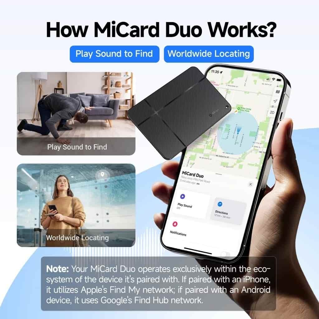 Mili Anti-Loss Digital Business Card MiCard Pro Duo (iOS & Android)