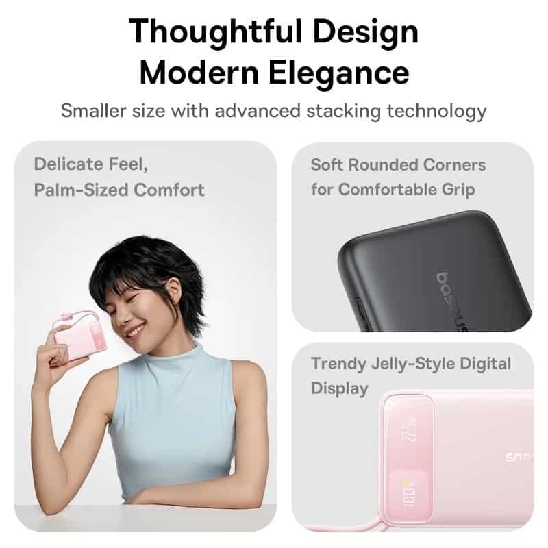 Baseus FC11 20000mAh 22.5W Dual-Cable Power Bank With Digital Display