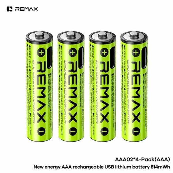 REMAX AAA02 New Energy AAA Rechargeable USB Lithium Battery 814mWh REMAX AAA02 New Energy AAA Rechargeable USB Lithium Battery 814mWh