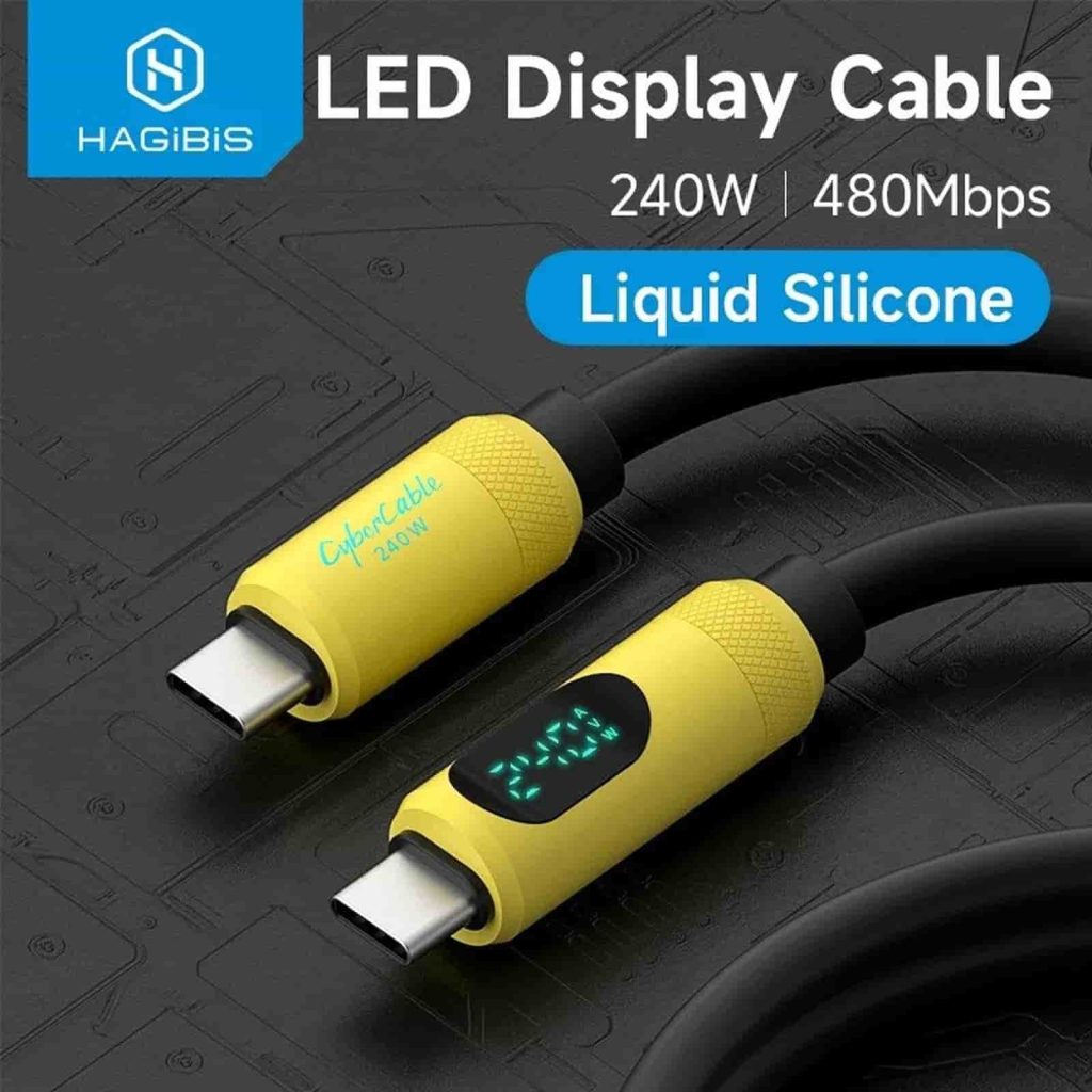 HAGiBiS SX03S 240W Type-C to Type-C Fast Charging Cable for Laptop & Phone