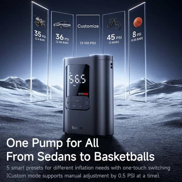Baseus GoTrip VA1 Super Mini Wireless Inflator Pump 82W - 5000mAh Battery