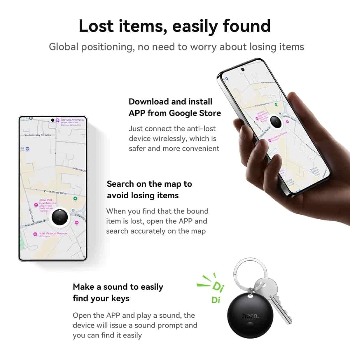 Hoco E93A Smart Finder Supports Google Find My Device Works With Android