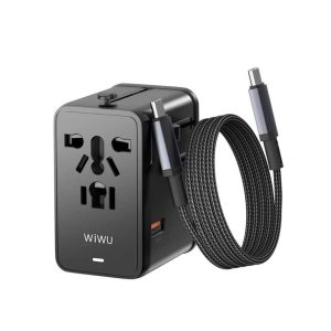 WiWU Wi-UA015 GaN 75W Universal Travel Adapter With 60w Cable Combo