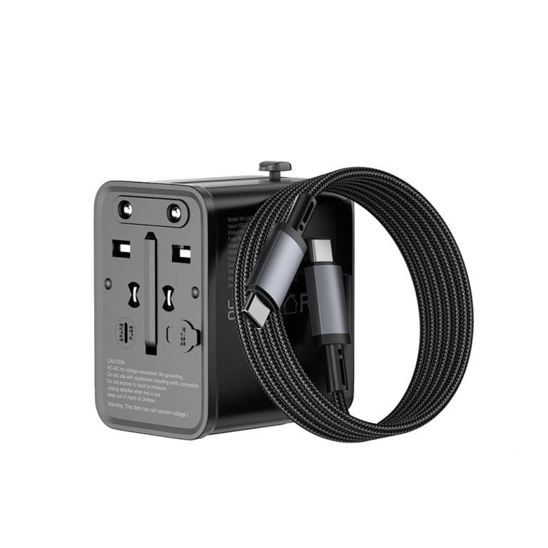 WiWU Wi-UA013 GaN 20W Universal Travel Adapter With 60w Cable Combo