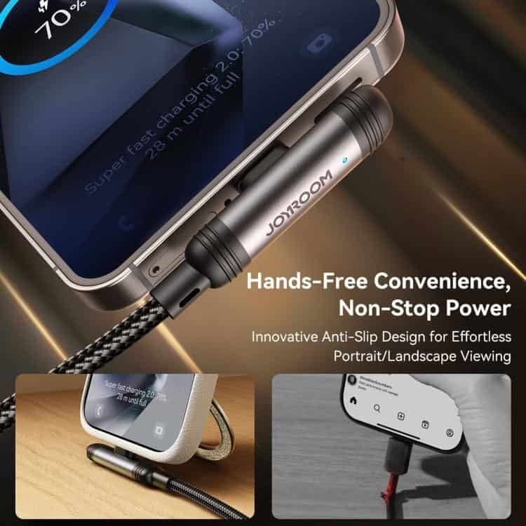 JOYROOM S-A56 EnjoyX Series 60W Type-C to Type-C 90 Degree Fast Charging 1.2m Cable