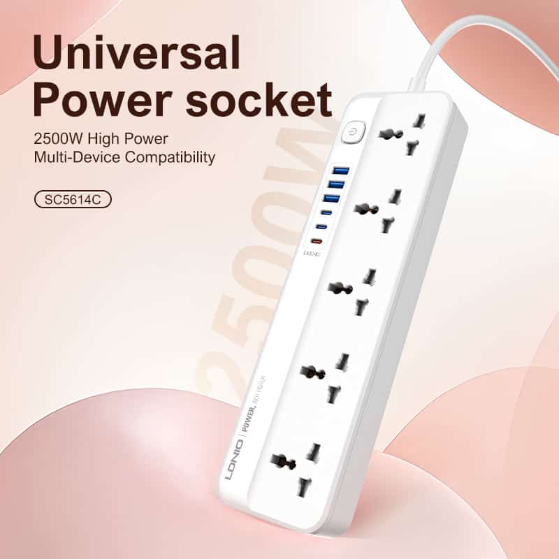 LDNIO SC5614C 5 Way Outlets Power Strip