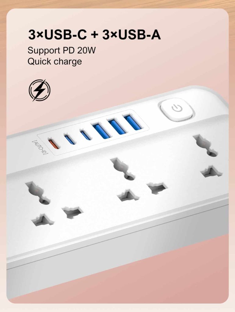LDNIO SC5614C 5 Way Outlets Power Strip