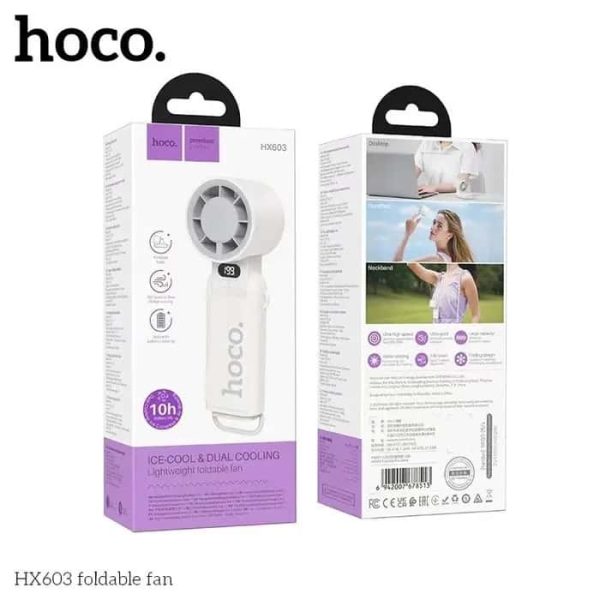 Hoco HX603 Ice Cool Dual Cooling Foldable Fan - 3600mAh Battery