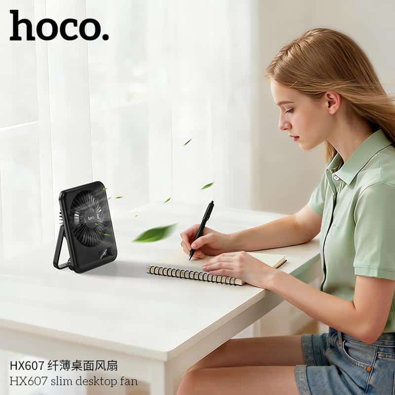 Hoco HX607 Ultra Thin And Quiet High Power Desktop Fan - 2000mAh