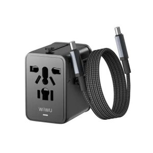 WiWU Wi-UA013 GaN 20W Universal Travel Adapter With 60w Cable Combo