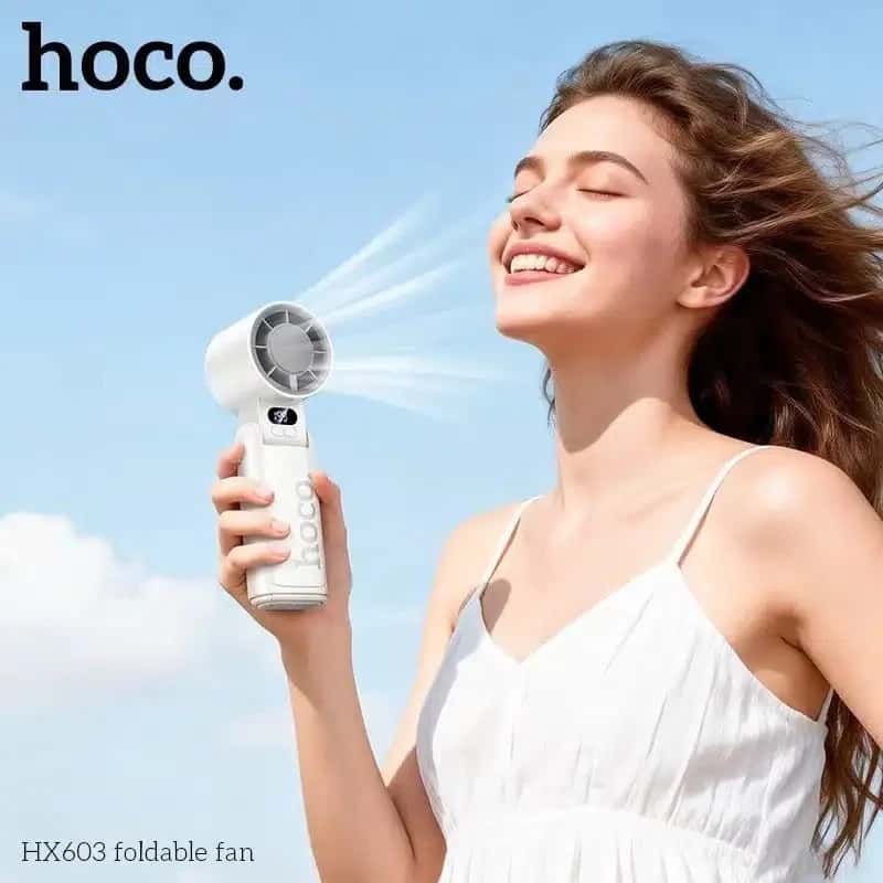 Hoco HX603 Ice Cool Dual Cooling Foldable Fan - 3600mAh Battery