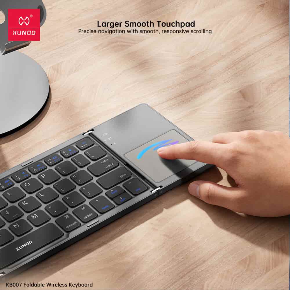 XUNDD KB007 Folding Wireless Keyboard Tri-fold design With Built-in Touchpad