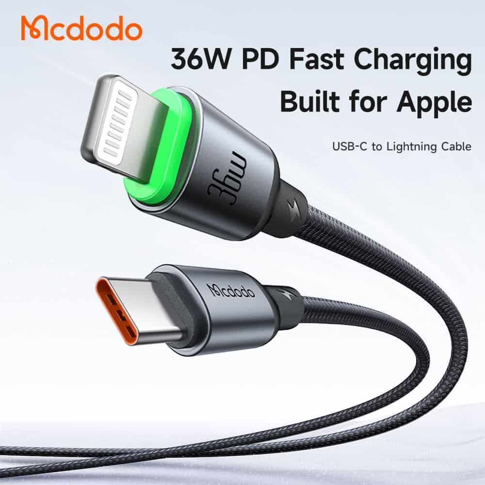 Mcdodo CA-669 Cable Luma 36W PD Type-C to iPhone Charging Cable With LED Charging Indicator 1M/2M