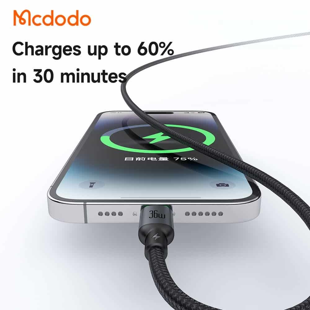 Mcdodo CA-669 Cable Luma 36W PD Type-C to iPhone Charging Cable With LED Charging Indicator 1M/2M