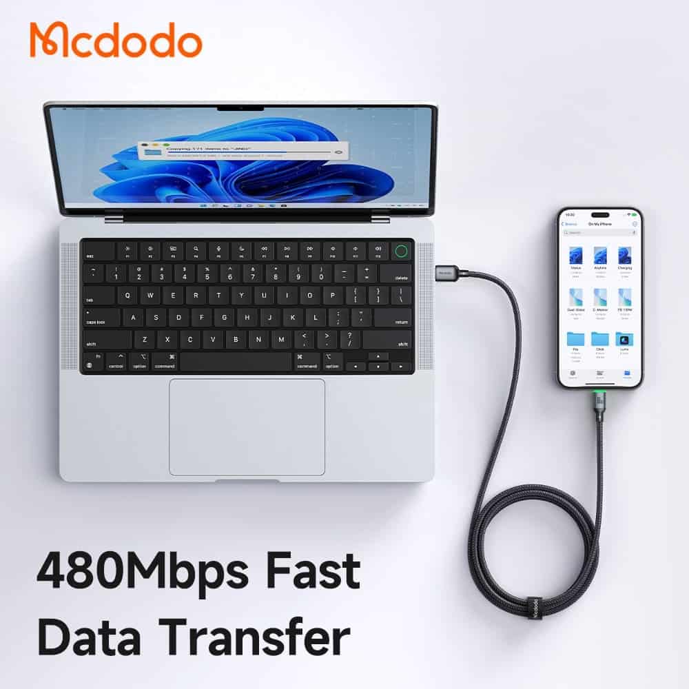 Mcdodo CA-669 Cable Luma 36W PD Type-C to iPhone Charging Cable With LED Charging Indicator 1M/2M