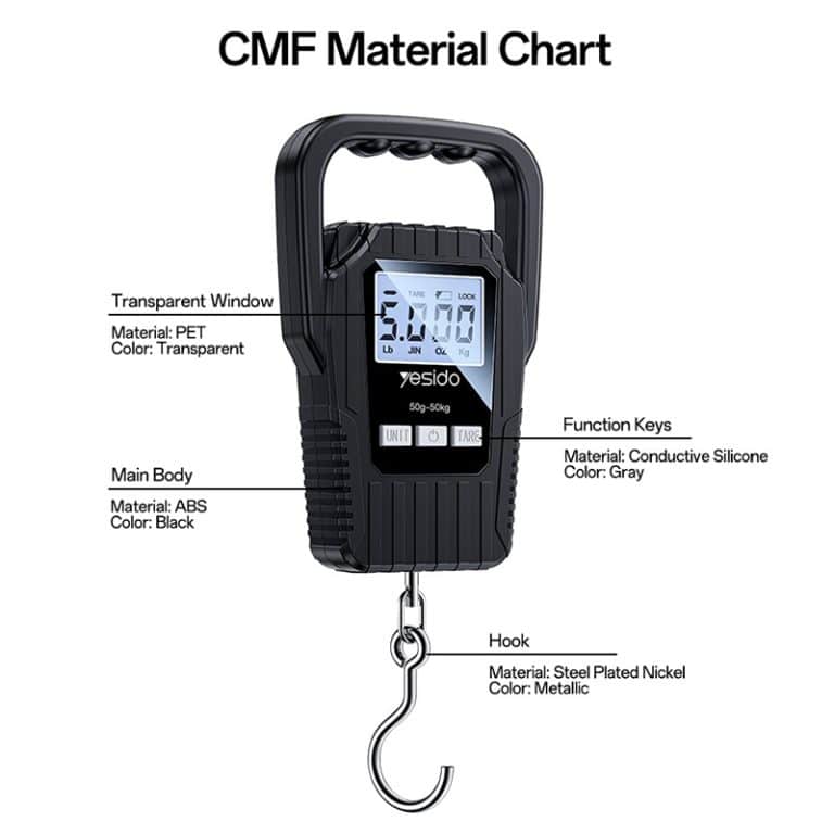 Yesido MG44 High Precision Multi-Unit Digital Luggage Scale – 50KG With LED Display