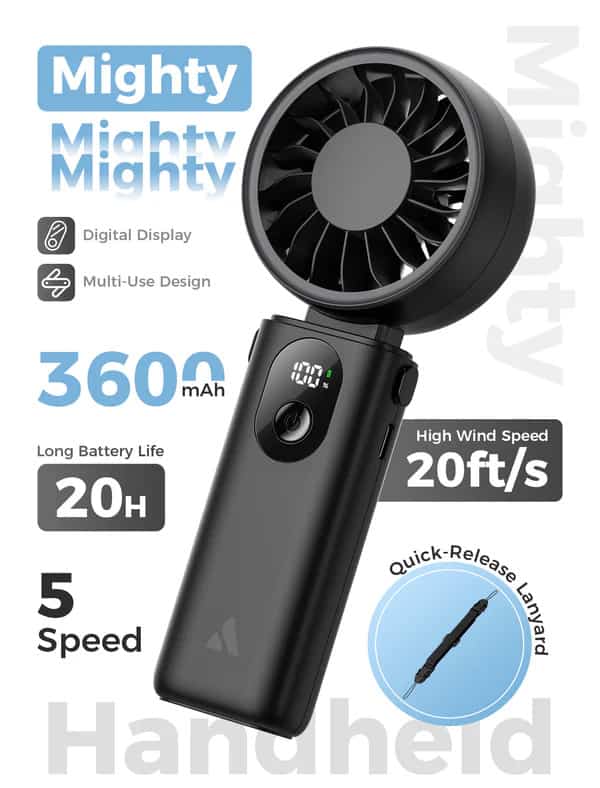 Aecooly Halo 04 (PE02) Portable Handheld Fan 3600mAh Battery