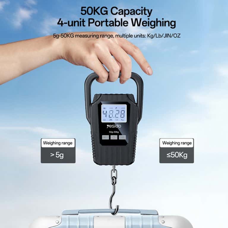 Yesido MG44 High Precision Multi-Unit Digital Luggage Scale – 50KG With LED Display