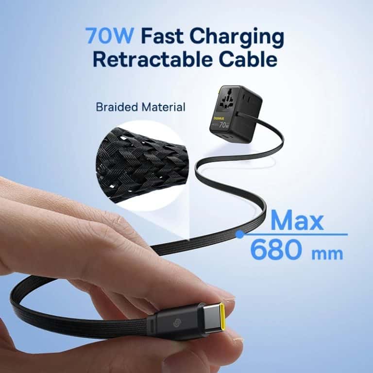 Baseus EnerCore 70W 6-in-1 Universal Travel Adapter