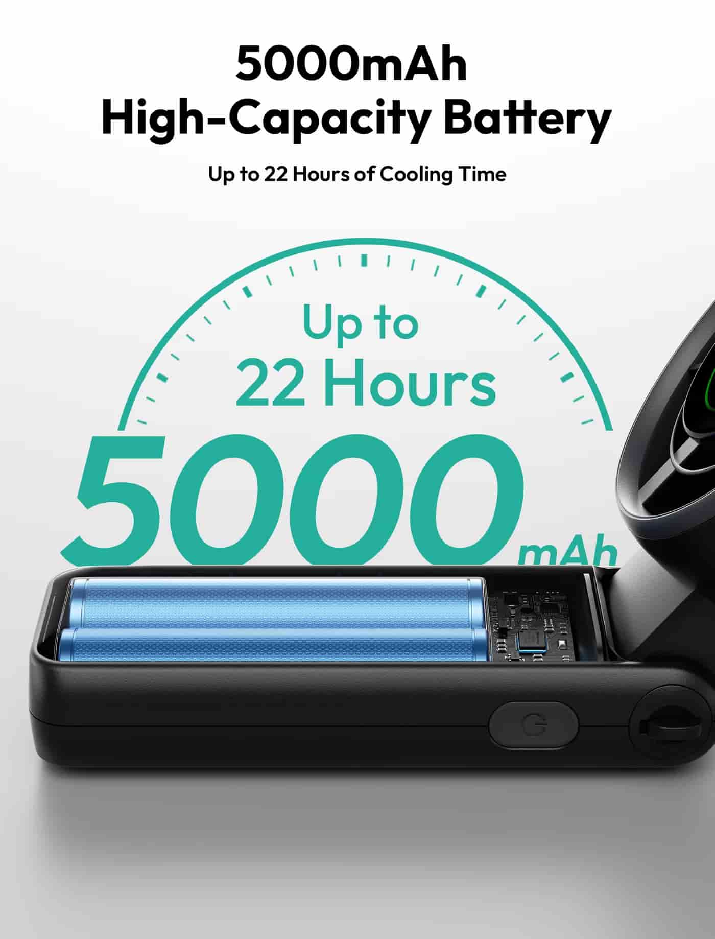 Aecooly Halo 02 (PB02-A) 3in1 Portable Handheld Turbo Fan - 5000mAh Battery