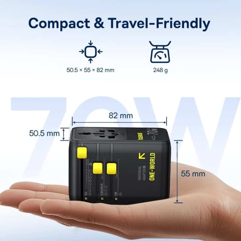 Baseus EnerCore 70W 6-in-1 Universal Travel Adapter