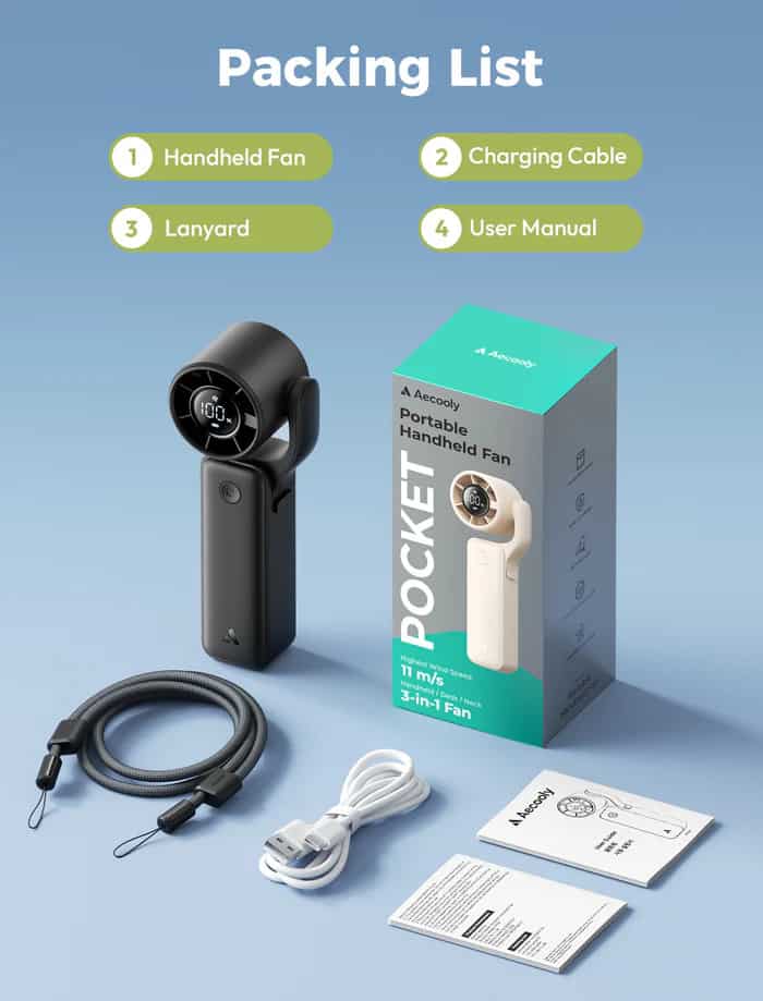 Aecooly Air Gimbal PF04 Portable Handheld Turbo Fan - 3500mAh Battery