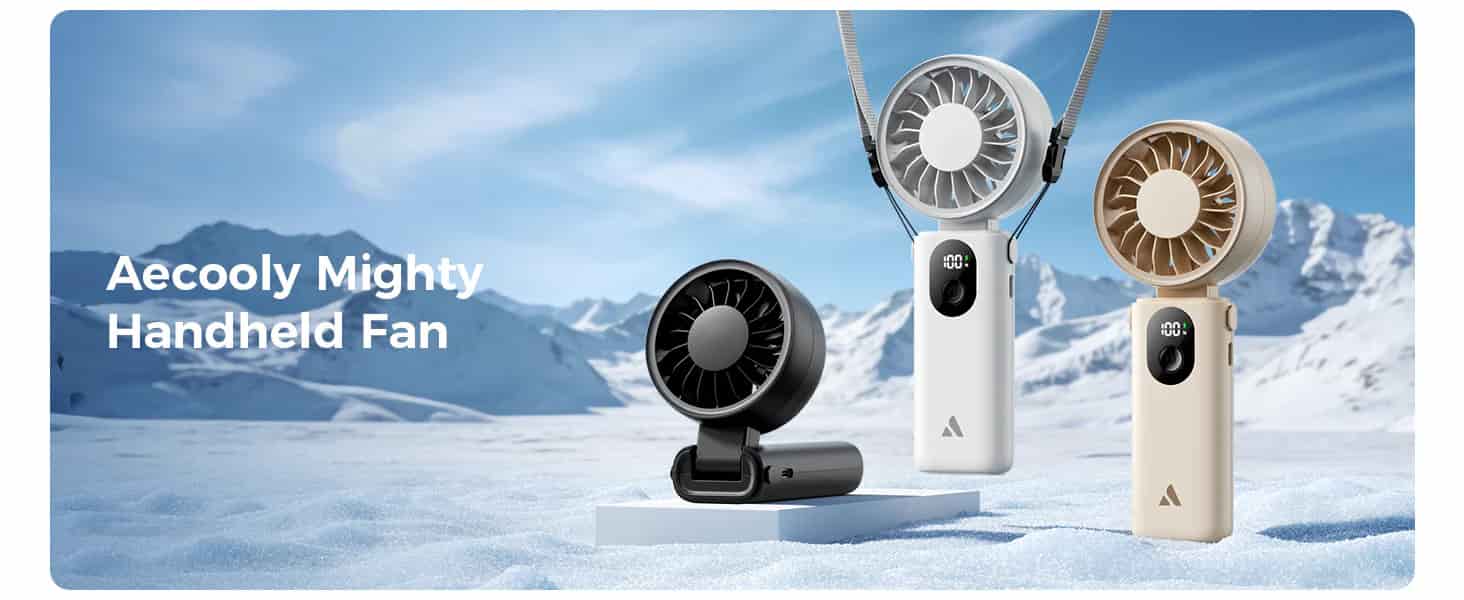 Aecooly 3-in-1 Portable Handheld Fan Halo 04 ICING (PC01) – 4000mAh Battery