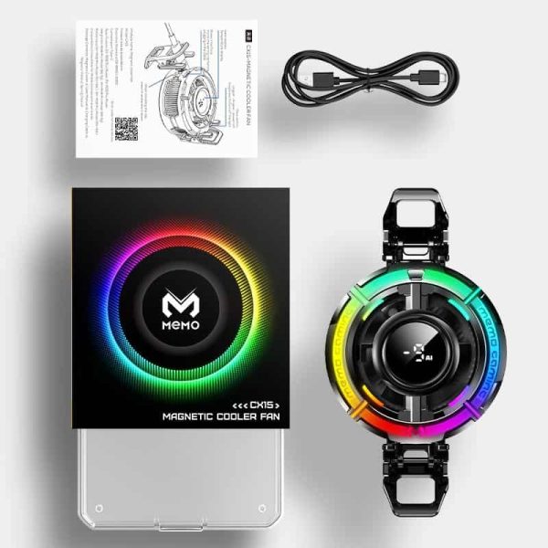 MEMO CX15 Mobile Phone AI Freeze PUBG Game Cooler Semiconductor Magnetic Cooling Fan Radiator for IPhone Android