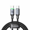 MCDODO CA-687 60W Super Fast Quick Charging Type C to Type C Cable With LED Charging Light - 1M/2M/3M