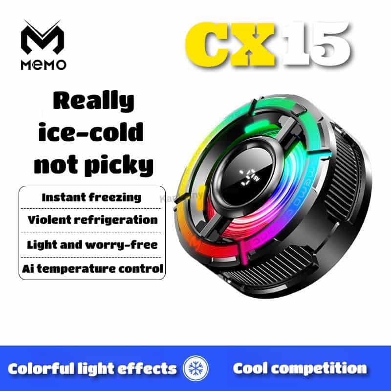 MEMO CX15 Mobile Phone AI Freeze PUBG Game Cooler Semiconductor Magnetic Cooling Fan Radiator for IPhone Android