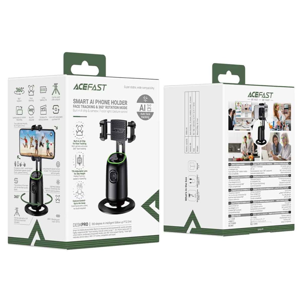 Acefast Deskpro E44 Smart AI Phone Holder Face Tracking & 360° Rotation Mode