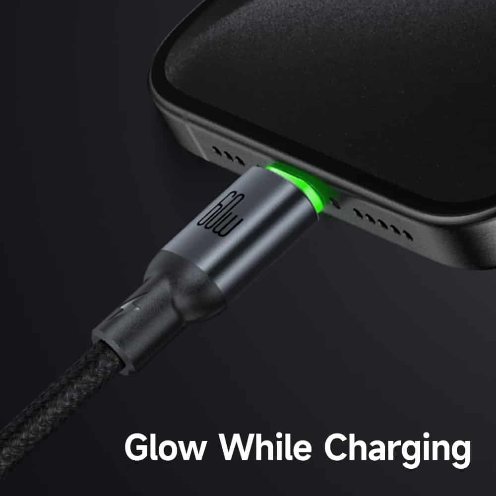 MCDODO CA-687 60W Super Fast Quick Charging Type C to Type C Cable With LED Charging Light - 1M/2M/3M