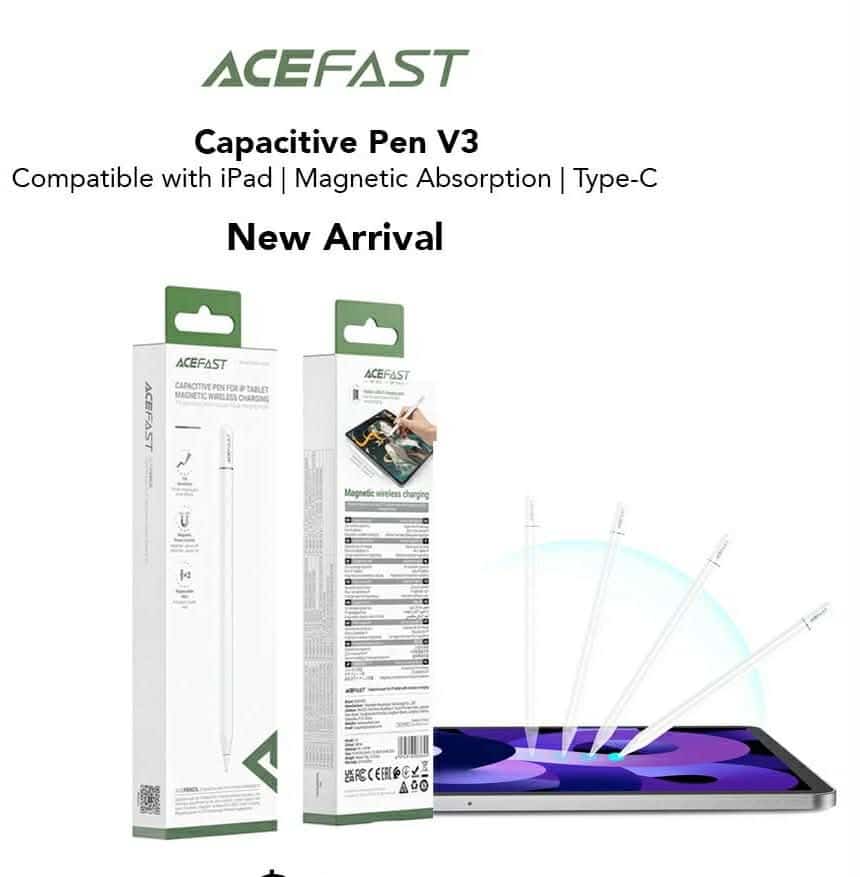 Acefast V3 Capacitive Stylus Pen For IP Tablet Magnetic Wireless Charging
