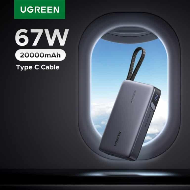 Ugreen Nexode PB550 20000mAh 67W Power Bank with Built-in Cable (55996)