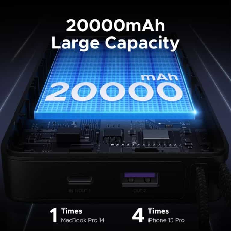 Ugreen Nexode PB550 20000mAh 67W Power Bank with Built-in Cable (55996)