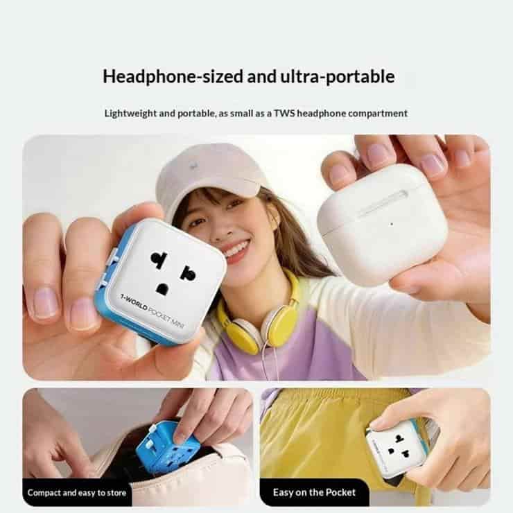 MOMAX UA37 1-World Pocket Mini Travel Adapter