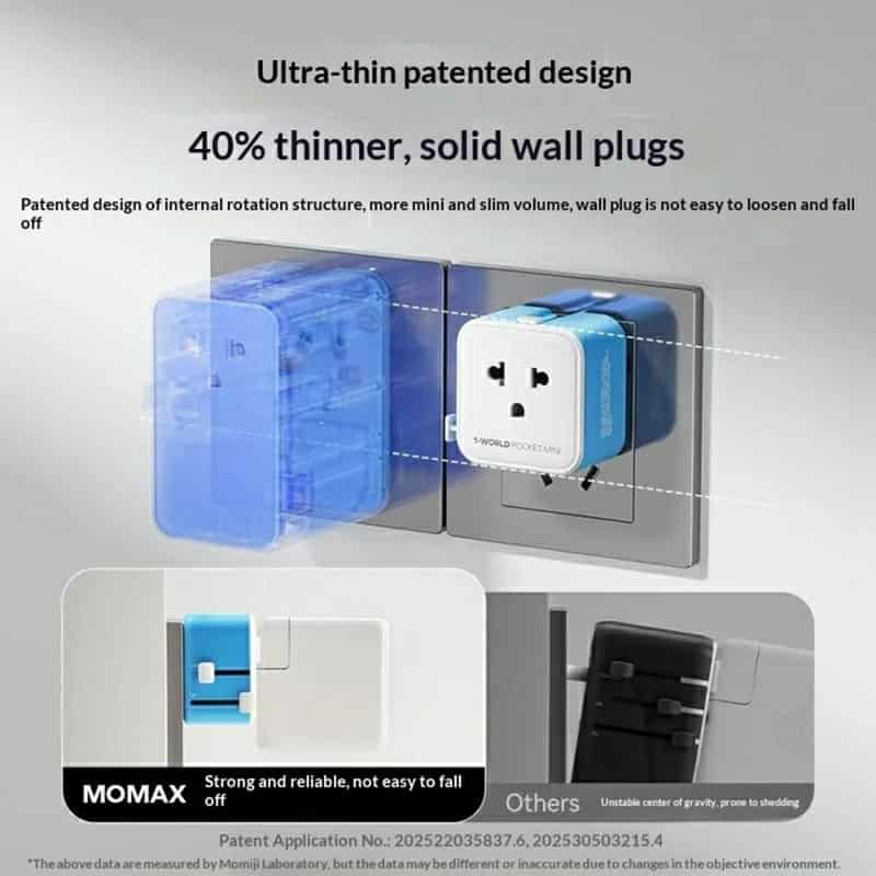 MOMAX UA37 1-World Pocket Mini Travel Adapter
