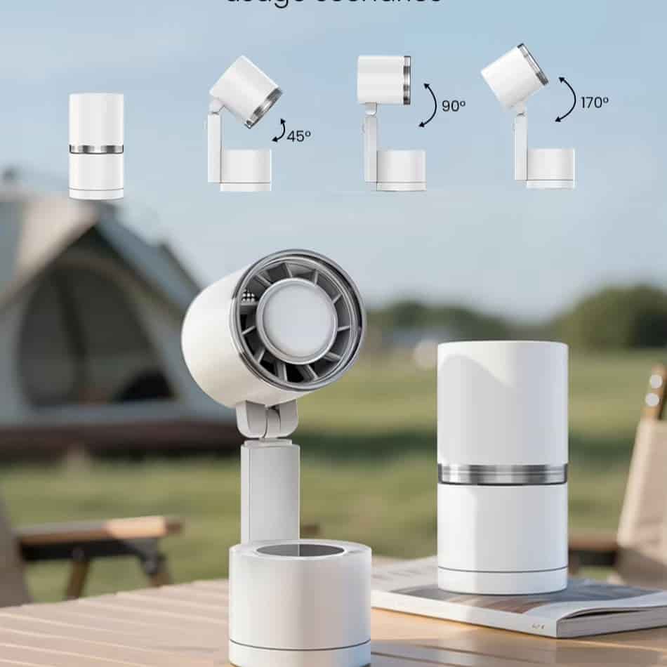 FW8 Desktop Fan with Remote Control 12000mAh Battery With Desk Lamp