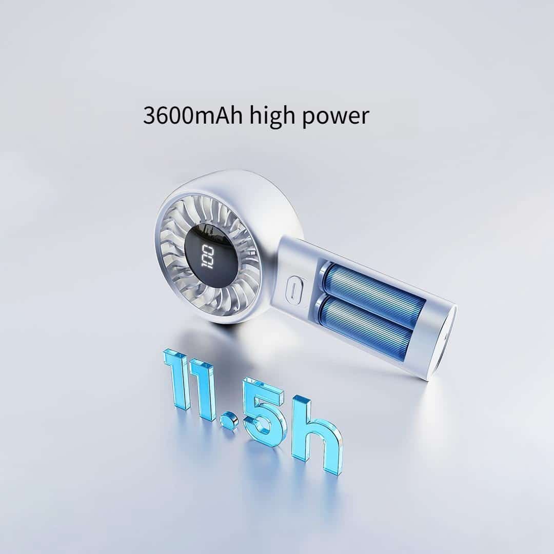 XIaomi Qualitell Y4 Digital Handheld Fan - 3600mAh Battery