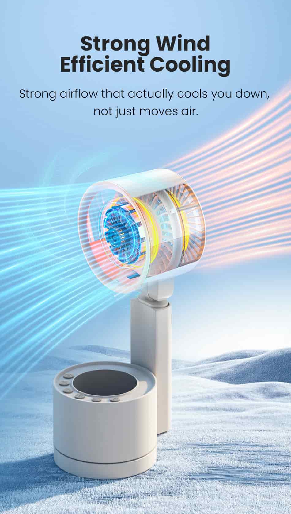 FW8 Desktop Fan with Remote Control 12000mAh Battery With Desk Lamp